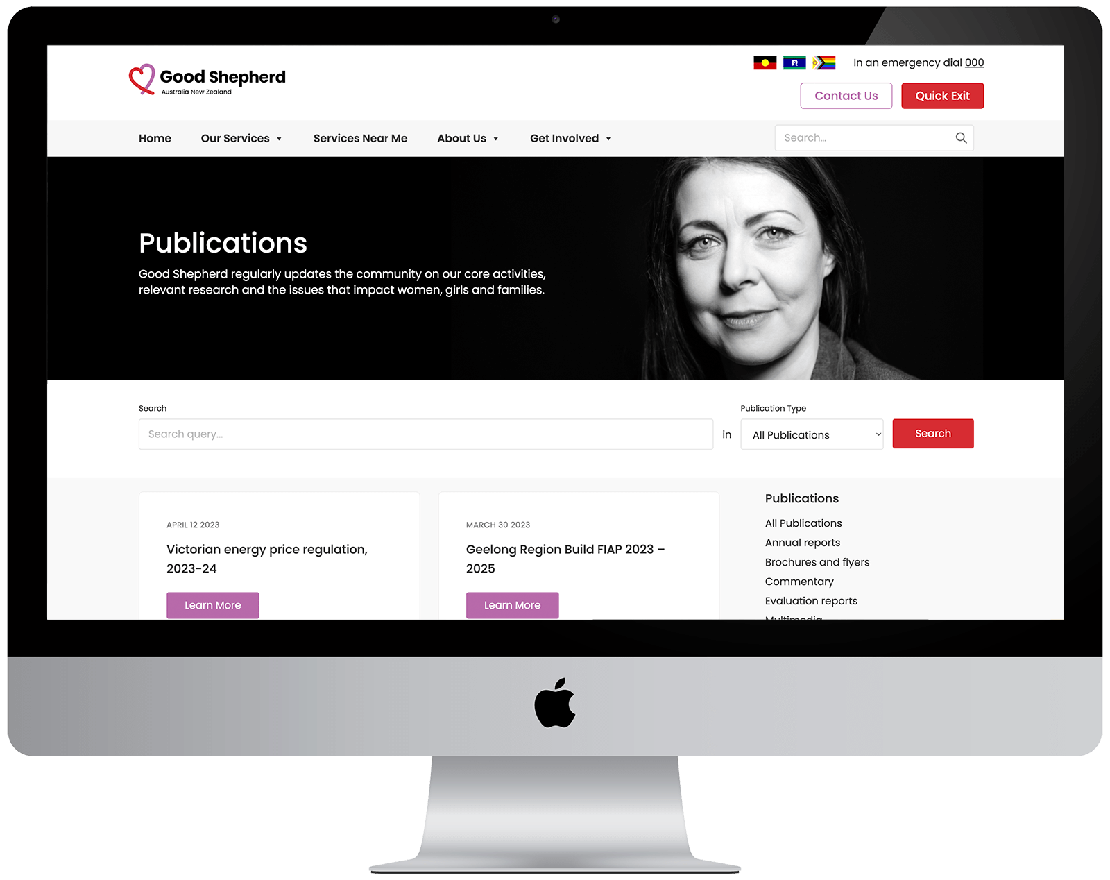 We helped Good Shepherd consolidate multiple websites to one main website 4 Good Shepherd04 1